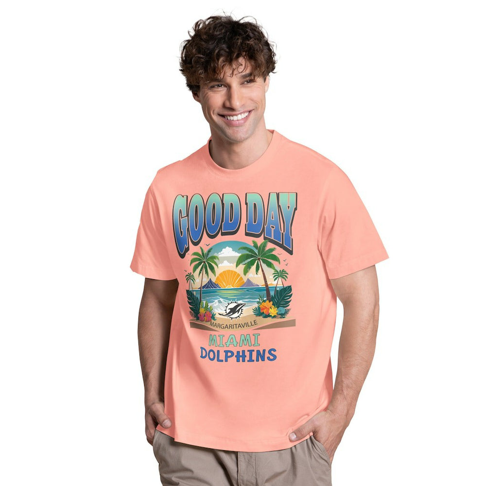Miami Dolphins Margaritaville Good Day T-Shirt - Coral online