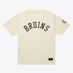 Boston Bruins Mitchell & Ness Unisex Arched Team T-Shirt - Cream T-shirts
