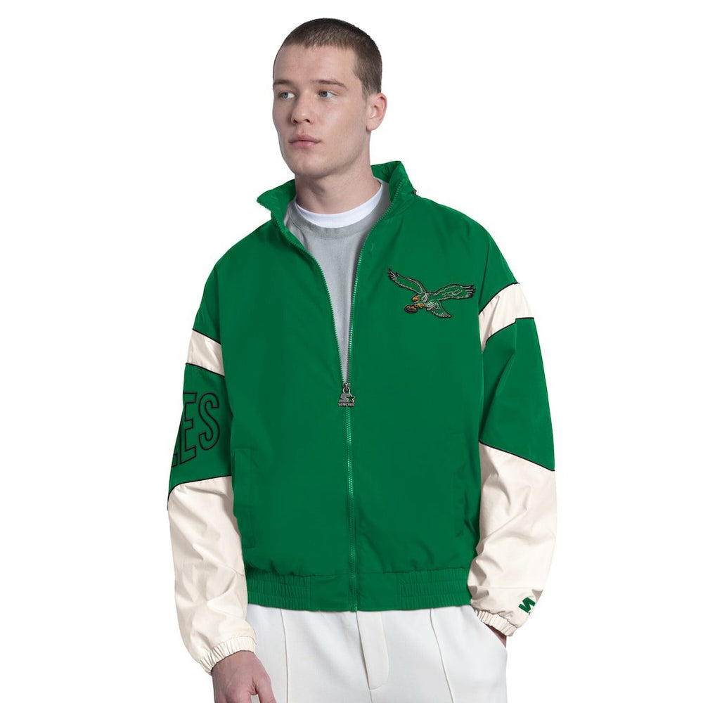 Philadelphia Eagles Starter The Gust Full-Zip Hooded Jacket - Kelly Green discount