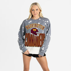 Washington Commanders Gameday Couture Women's Arch Rivals Faded Wash Sweatshirt - Gray outlet