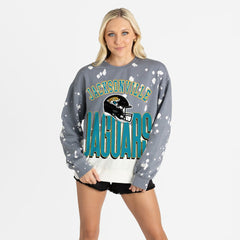 Jacksonville Jaguars Gameday Couture Women's Arch Rivals Faded Wash Sweatshirt - Gray outlet