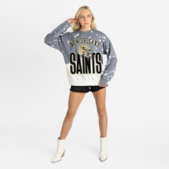 New Orleans Saints Gameday Couture Women's Arch Rivals Faded Wash Sweatshirt - Gray discount