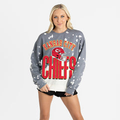 Kansas City Chiefs Gameday Couture Women's Arch Rivals Faded Wash Sweatshirt - Gray on sale
