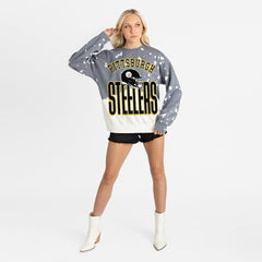 Pittsburgh Steelers Gameday Couture Women's Arch Rivals Faded Wash Sweatshirt - Gray online
