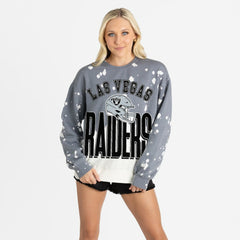 Las Vegas Raiders Gameday Couture Women's Arch Rivals Faded Wash Sweatshirt - Gray outlet