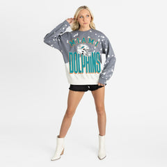 Miami Dolphins Gameday Couture Women's Arch Rivals Faded Wash Sweatshirt - Gray cheap