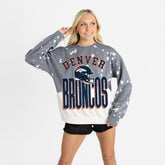 Denver Broncos Gameday Couture Women's Arch Rivals Faded Wash Sweatshirt - Gray discount