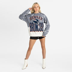 Denver Broncos Gameday Couture Women's Arch Rivals Faded Wash Sweatshirt - Gray discount