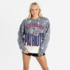 New England Patriots Gameday Couture Women's Arch Rivals Faded Wash Sweatshirt - Gray discount