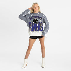 Baltimore Ravens Gameday Couture Women's Arch Rivals Faded Wash Sweatshirt - Gray online