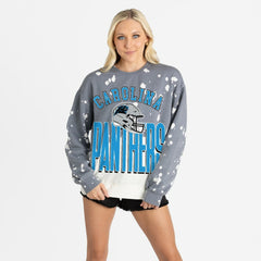 Carolina Panthers Gameday Couture Women's Arch Rivals Faded Wash Sweatshirt - Gray sale