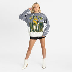 Green Bay Packers Gameday Couture Women's Arch Rivals Faded Wash Sweatshirt - Gray cheap