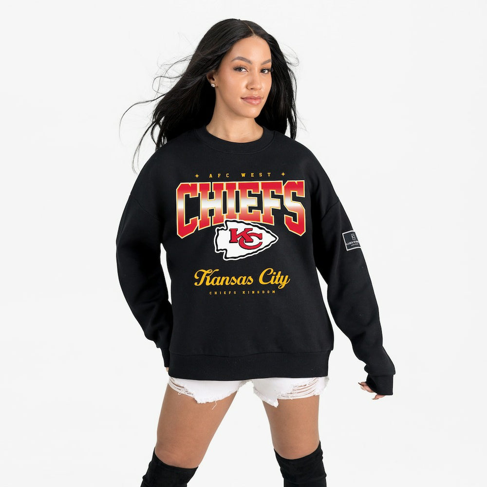 Kansas City Chiefs Gameday Couture Women's Powerhouse Play Premium Fleece Sweatshirt - Black for sale