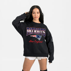 New England Patriots Gameday Couture Women's Powerhouse Play Premium Fleece Sweatshirt - Black on sale