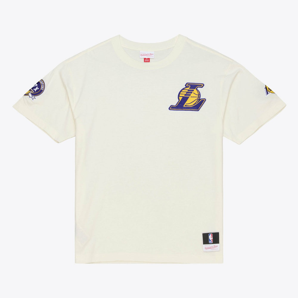 Los Angeles Lakers Hardwood Classics Chainstitch Premium T-Shirt - Cream discount