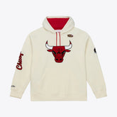Chicago Bulls Hardwood Classics Chainstitch Premium Fleece Hoodie - Cream on sale