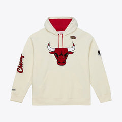 Chicago Bulls Hardwood Classics Chainstitch Premium Fleece Hoodie - Cream on sale