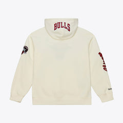 Chicago Bulls Hardwood Classics Chainstitch Premium Fleece Hoodie - Cream on sale