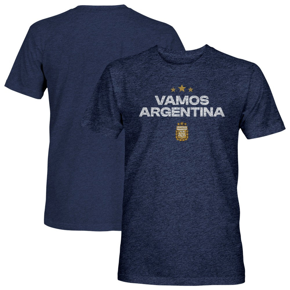 Argentina National Team 1863FC Athletic Wordmark Vintage Tri-Blend T-Shirt for sale - Navy