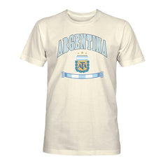Argentina National Team 1863FC Retro Stripes T-Shirt - Cream shop