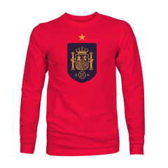 Spain National Team 1863FC Color Badge Long Sleeve T-Shirt - Red on sale
