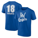 Yoshinobu Yamamoto Los Angeles Dodgers Fastball Player Name & Number T-Shirt Royal