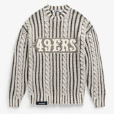 San Francisco 49ers Off Season x NFL Unisex Cable Knit Sweater - Cream/Gray on sale