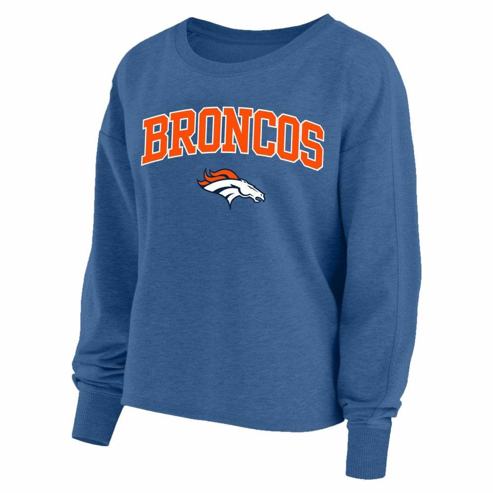 Denver Broncos Profile Women's Plus Size Acid Wash Raglan Sweatshirt - Navy cheap
