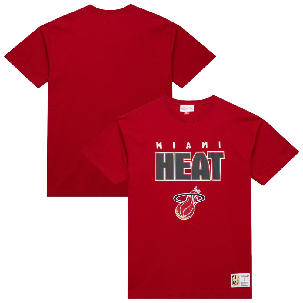 Miami Heat Hardwood Classics Throw It Back Premium T-Shirt - Red shop