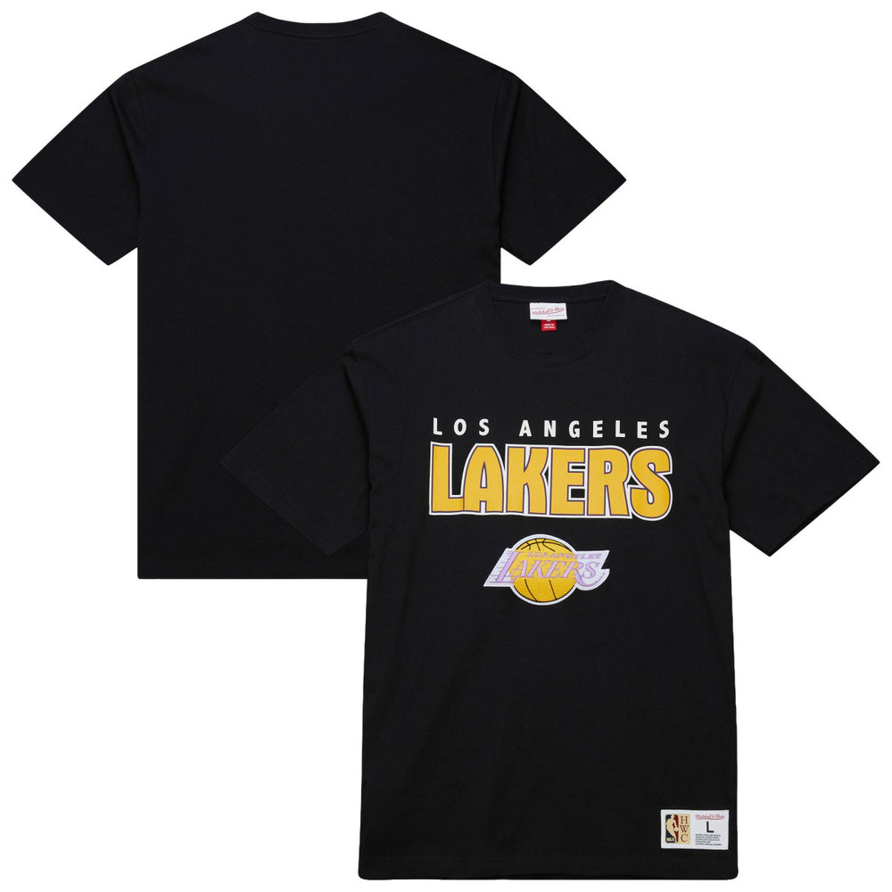 Los Angeles Lakers Hardwood Classics Throw It Back Premium T-Shirt - Black sale