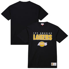 Los Angeles Lakers Hardwood Classics Throw It Back Premium T-Shirt - Black sale