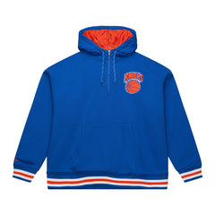 New York Knicks Throw It Back Quilted Fleece Quarter-Zip Hoodie - Blue cheap