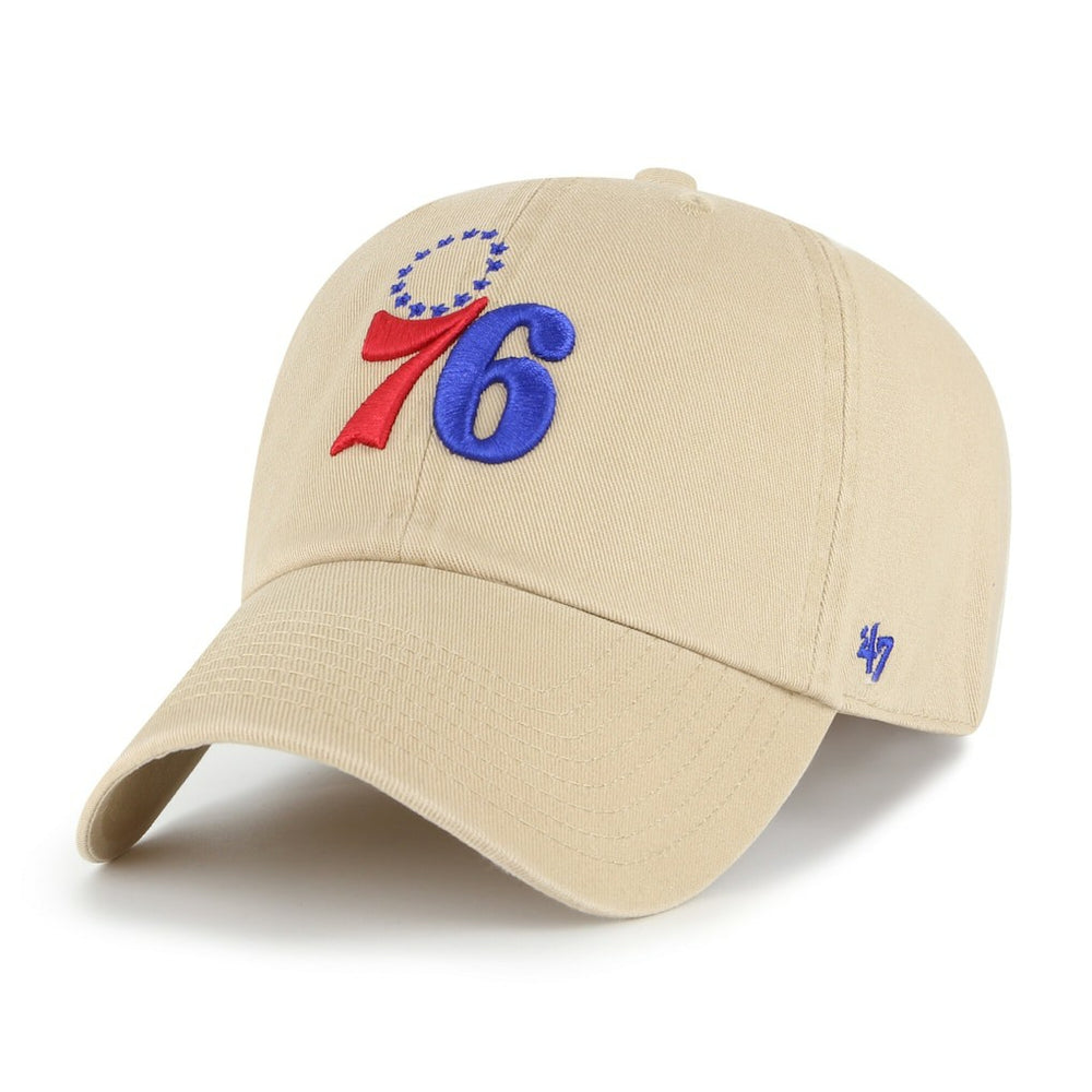 Philadelphia 76ers '47 Logo Clean Up Adjustable Hat - Khaki outlet