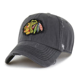 Chicago Blackhawks '47 Weathered Clean Up Adjustable Hat - Charcoal Hats