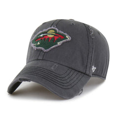 Minnesota Wild '47 Weathered Clean Up Adjustable Hat - Charcoal Hats