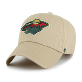Minnesota Wild '47 Logo Clean Up Adjustable Hat - Khaki Hats