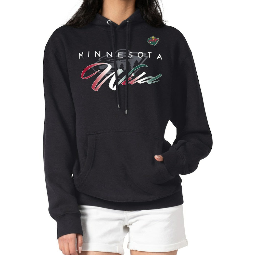 Minnesota Wild G-III 4Her by Carl Banks Shadow Logo Fleece Pullover Hoodie - Black Hoodies