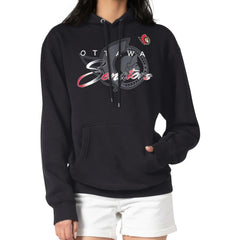 Ottawa Senators G-III 4Her by Carl Banks Shadow Logo Fleece Pullover Hoodie - Black Hoodies