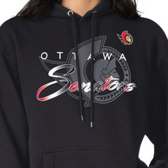 Ottawa Senators G-III 4Her by Carl Banks Shadow Logo Fleece Pullover Hoodie - Black Hoodies