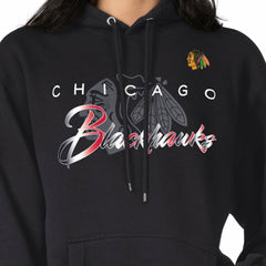 Chicago Blackhawks G-III 4Her by Carl Banks Shadow Logo Fleece Pullover Hoodie - Black Hoodies