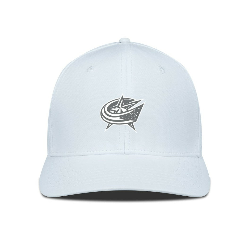 Columbus Blue Jackets Levelwear Rise Slate & Snow Structured Flex Hat - White Hats