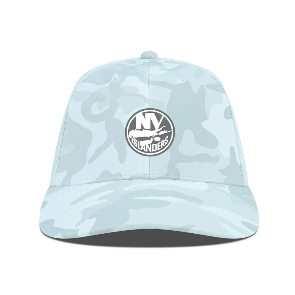 New York Islanders Levelwear Clash Slate & Snow Meshback Flex Hat - Camo Hats