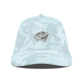 Columbus Blue Jackets Levelwear Clash Slate & Snow Meshback Flex Hat - Camo Hats