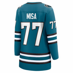 Michael Misa San Jose Sharks Fanatics Women's Breakaway Jersey - Teal Jerseys