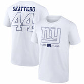 Cam Skattebo New York Giants Tonal Player Name & Number T-Shirt - White for sale