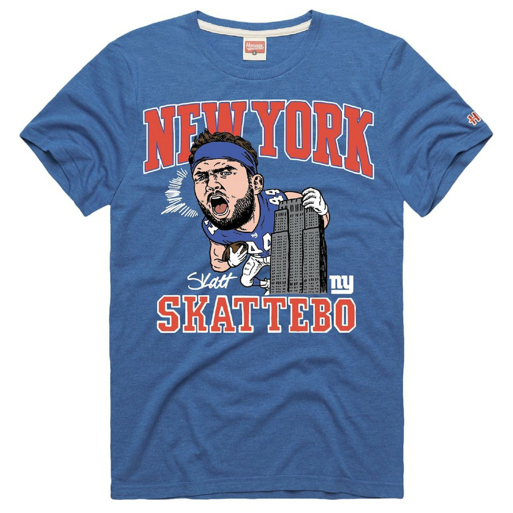 Cam Skattebo New York Giants Homage Unisex Caricature Player Graphic Tri-Blend T-Shirt - Royal discount