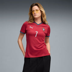 Cristiano Ronaldo Portugal National Team Women's 2026 Home Replica Jersey - Red discount