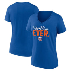 New York Islanders Women's Best Mom Ever V-Neck T-Shirt - Royal T-shirts