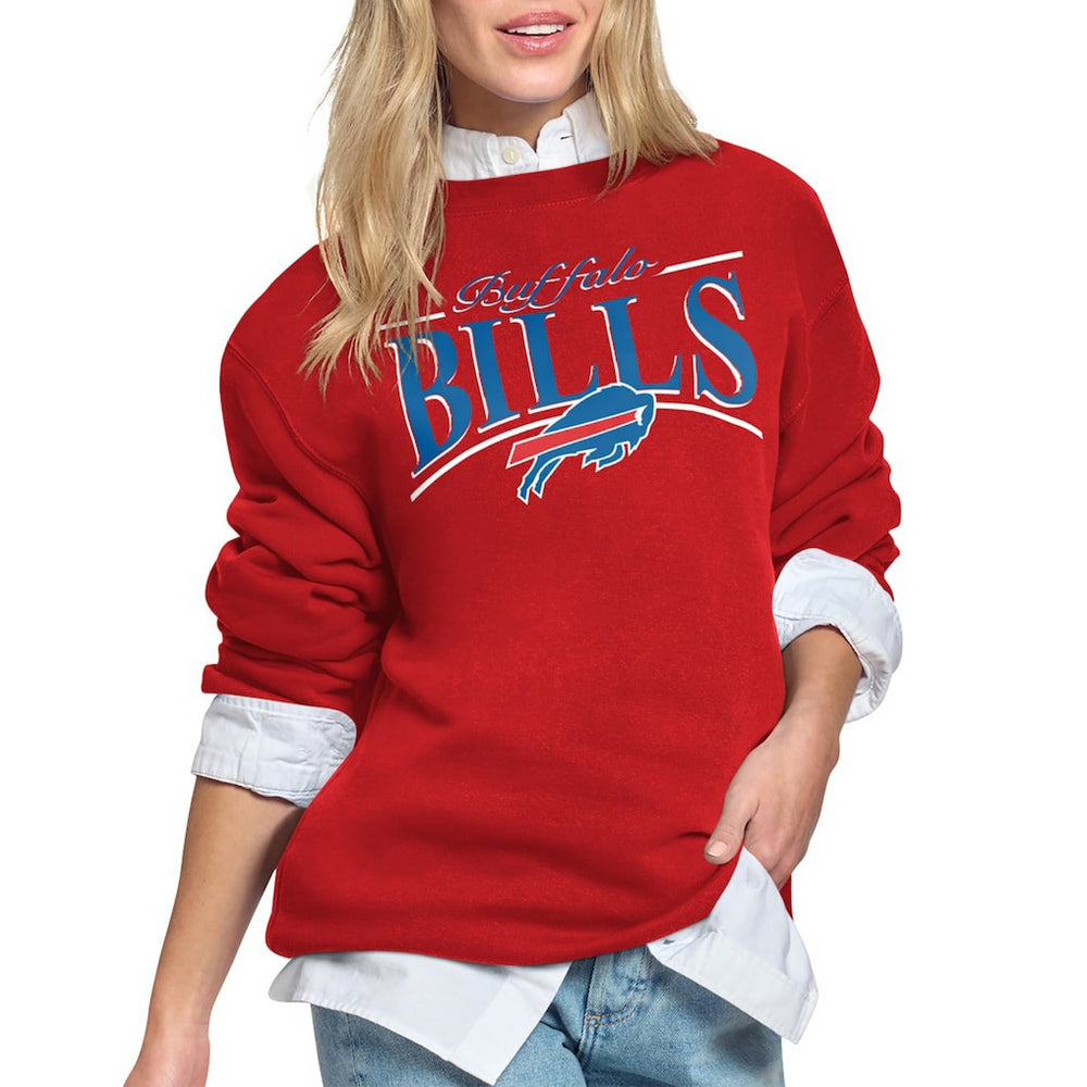 Buffalo Bills Starter Women's Arch Stripe Fleece Sweatshirt - Red sale