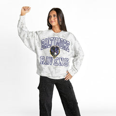 Baltimore Ravens Gameday Couture Women's Whiteout Oversized Premium Fleece Sweatshirt - Arctic Camo for sale